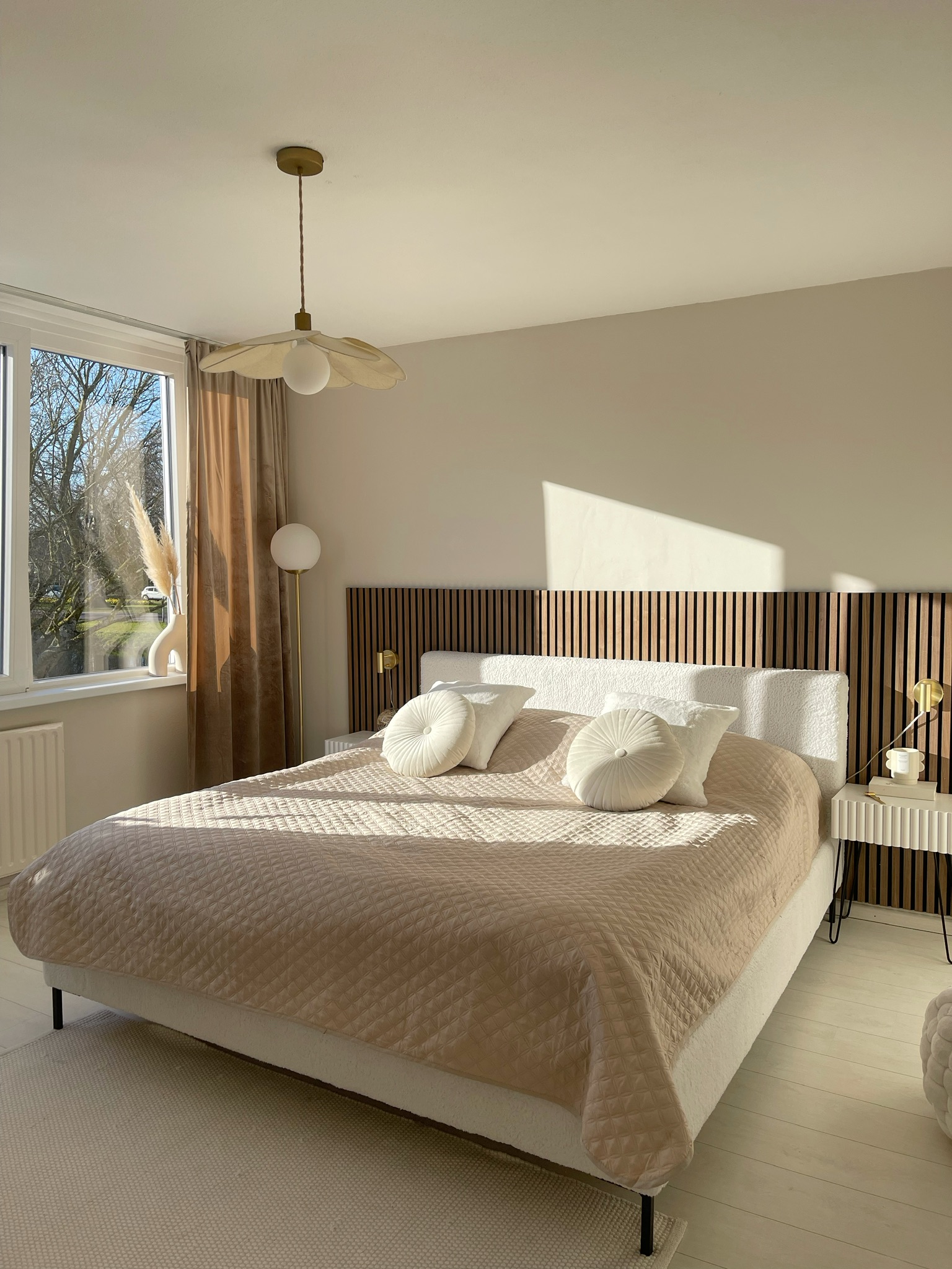 Walnut akupanel bedroom headboard